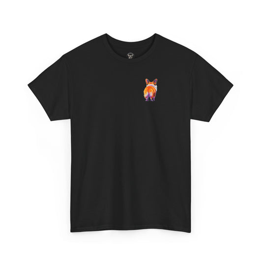 Corgi Butt Graphic Tee — Colorful Retro Style Humorous Corgi Wiggle T‑Shirt