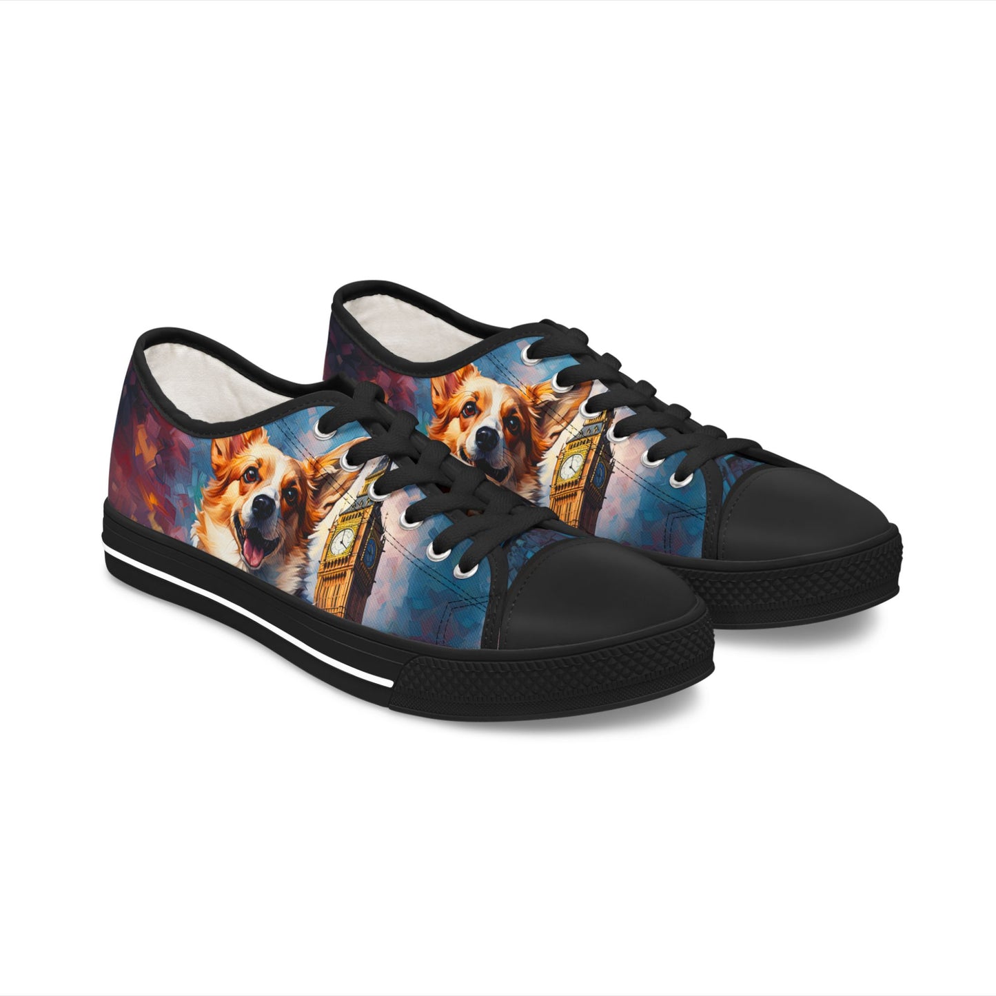 Corgi & Ben London Themed Low Top Casual Canvas Sneakers
