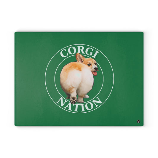 Corgi Nation - Glass Cutting Board
