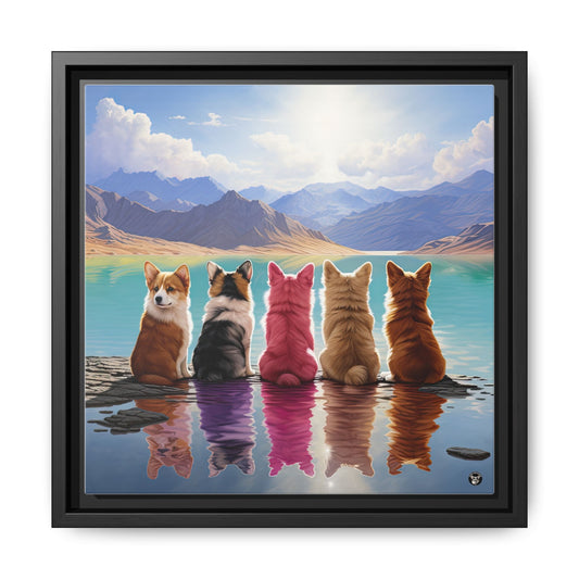 Corgi Lake on Canvas