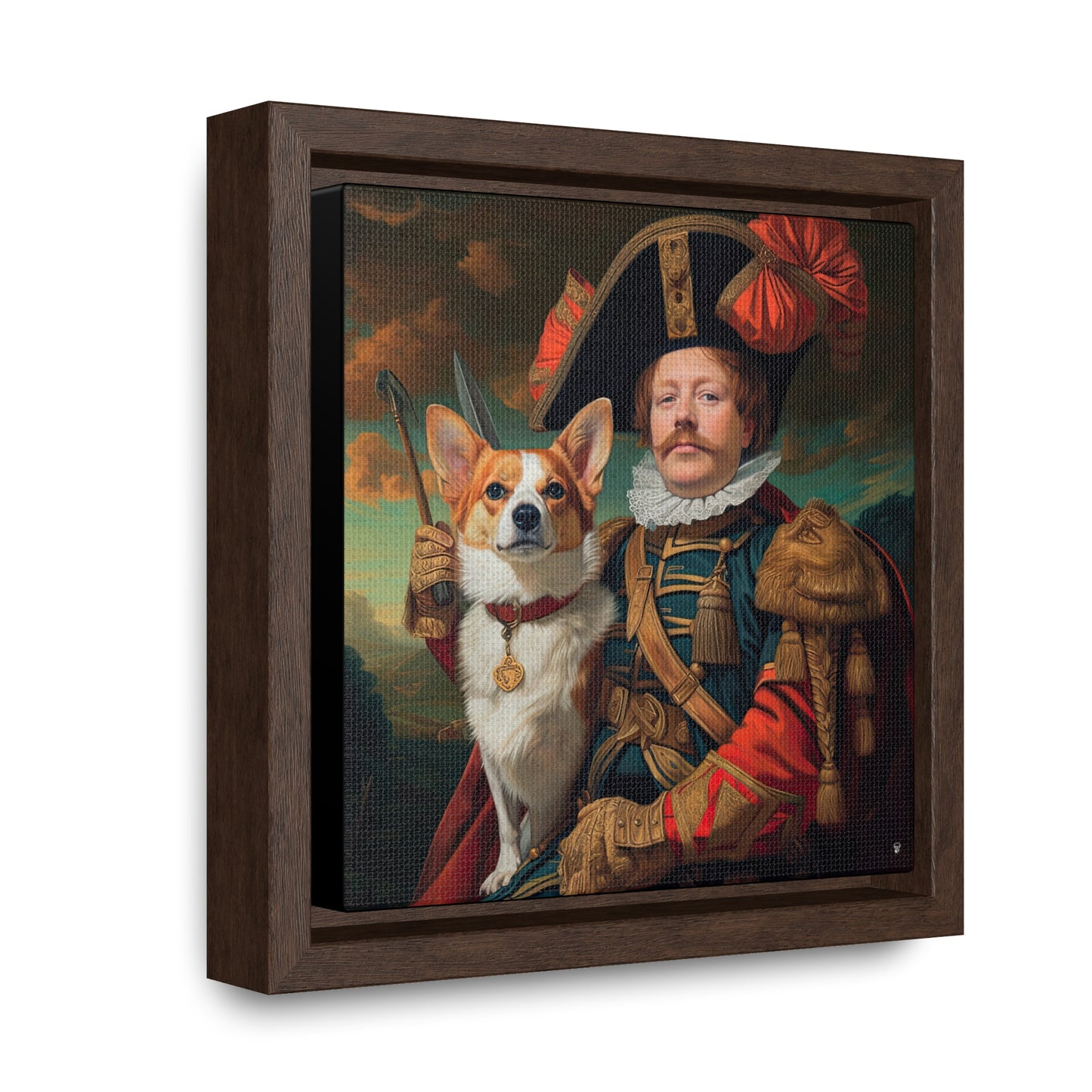 First Royal Corgi - Framed on Canvas