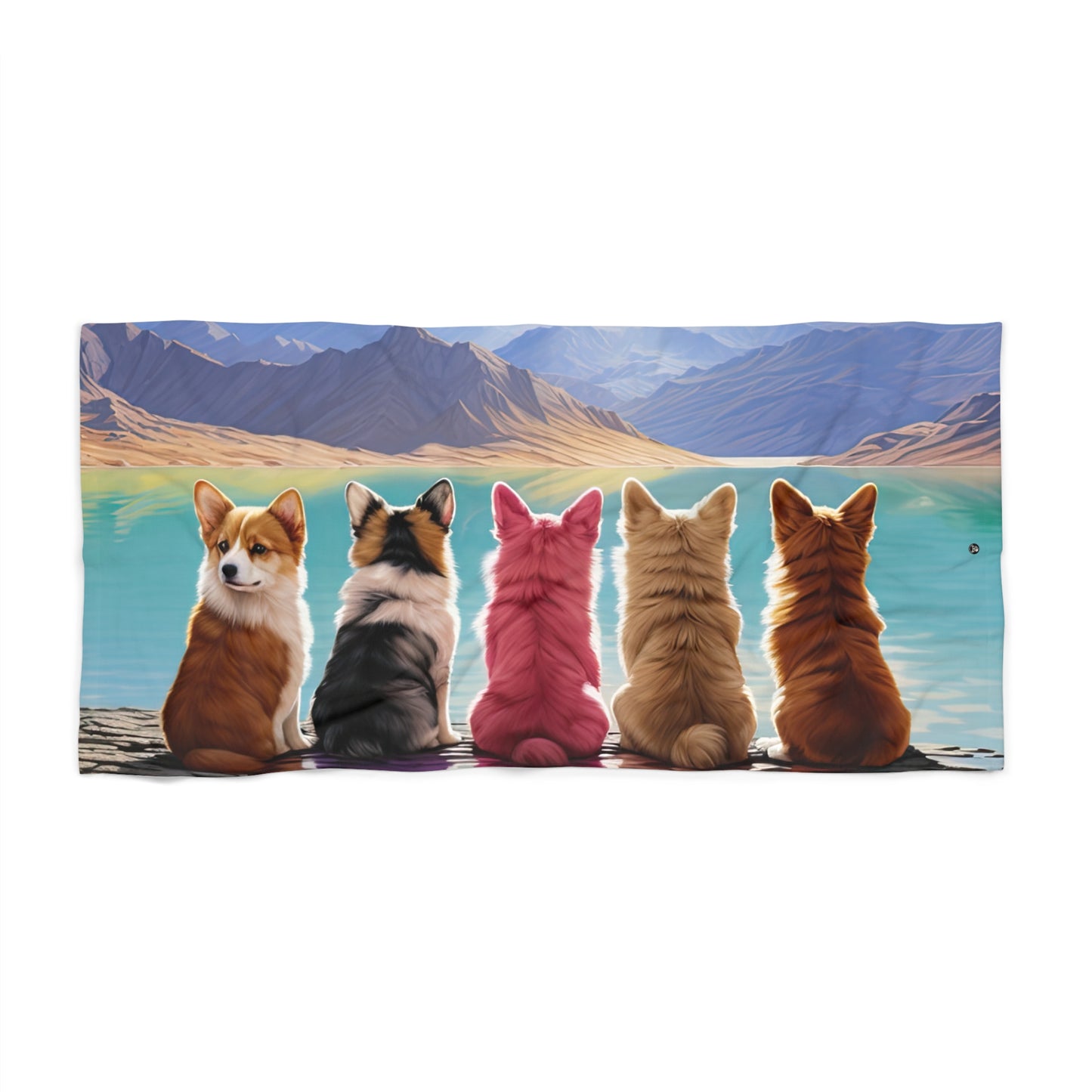 Corgi Lake Beach Towel