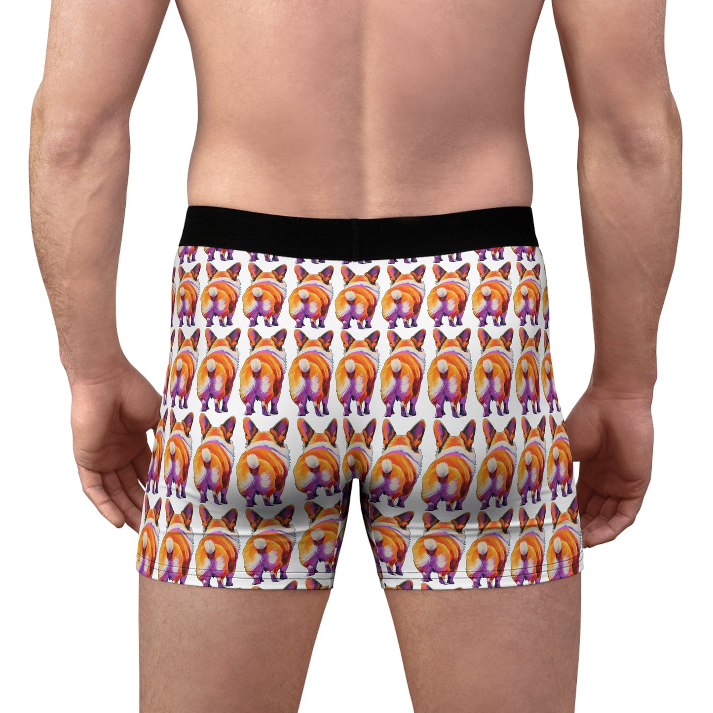 Corgi Butt Boxer Briefs in White