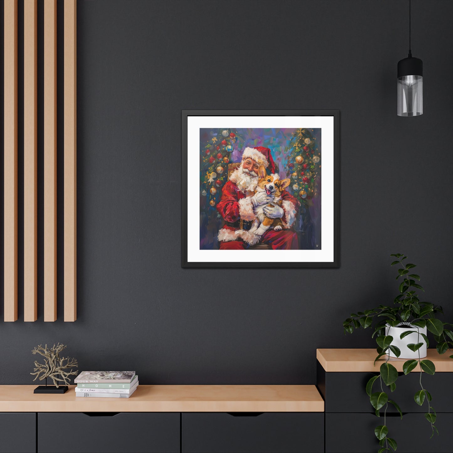 Christmas Corgi Framed Print