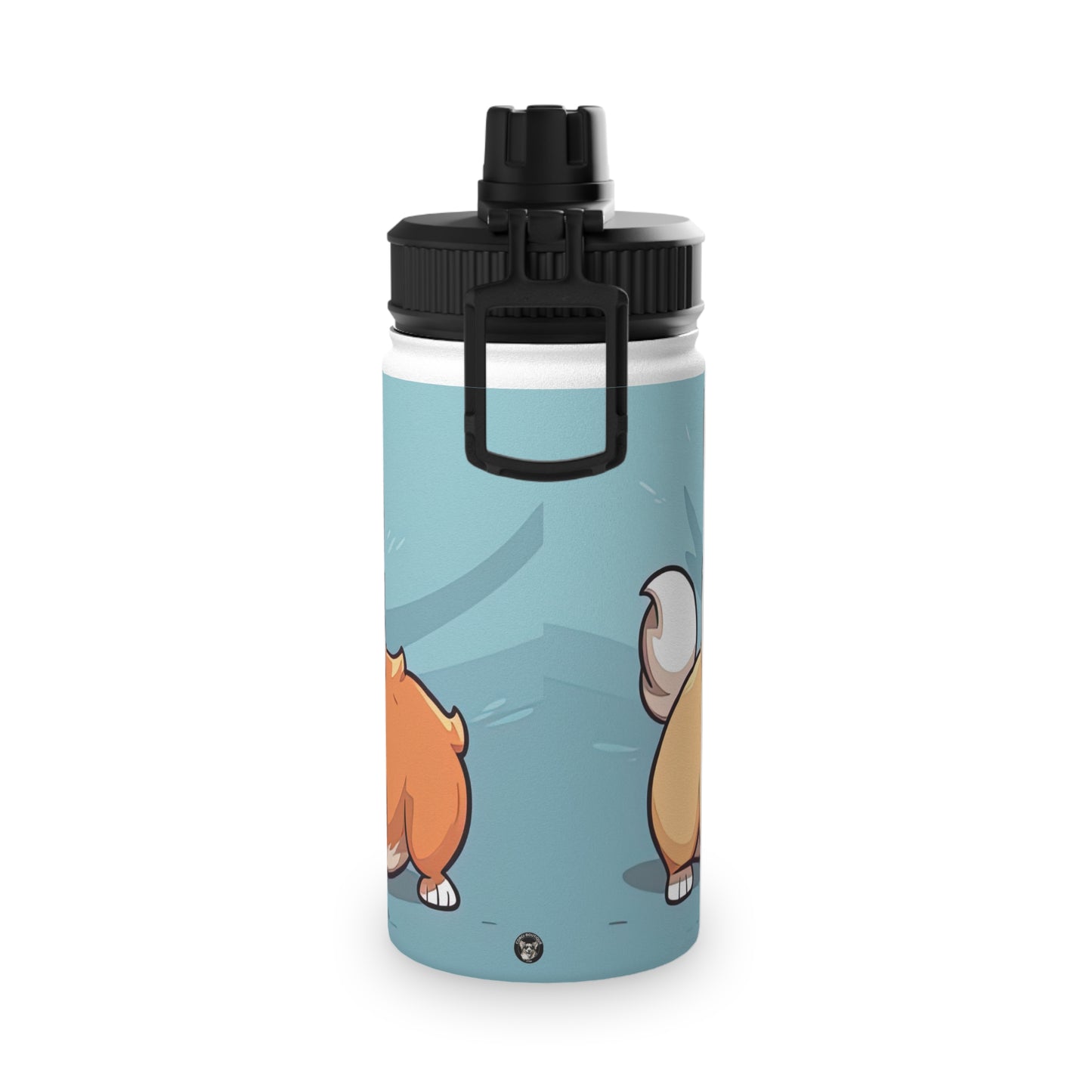 Corgi Couple - Water Bottle with Sport Lid