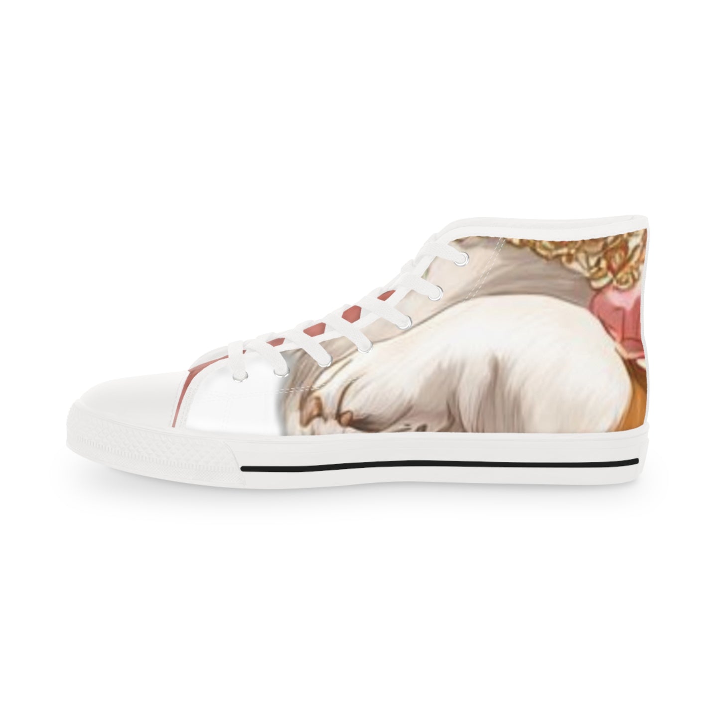 Soft Beg & Blush Corgi Paws High Top Casual Canvas Sneakers for Men