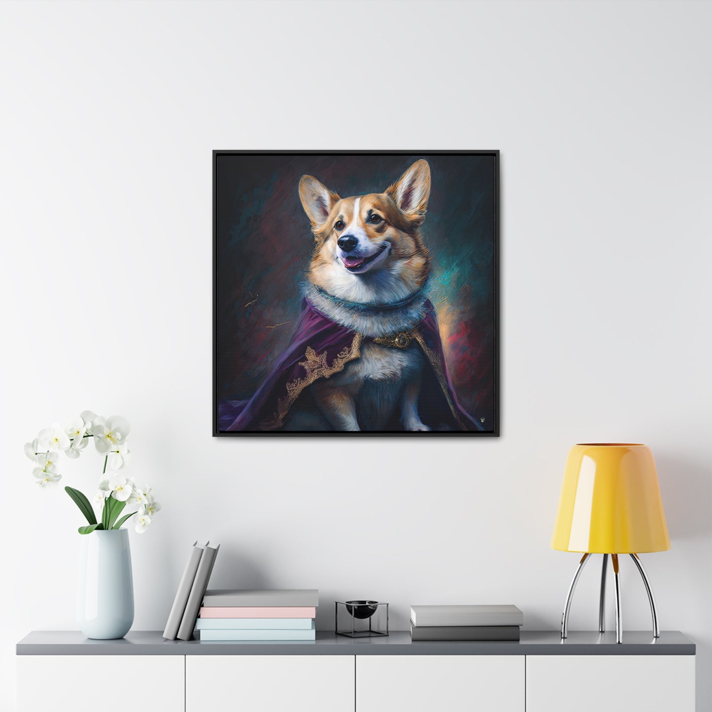Corgi Royalty - Framed on Canvas