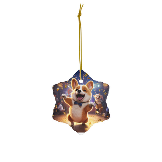 Party Pup - Ceramic Ornament
