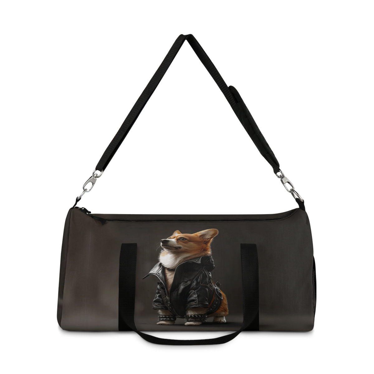 Leader of the Pack Corgi Duffel Bag - Cool Biker Theme Corgi Travel Gym Bag