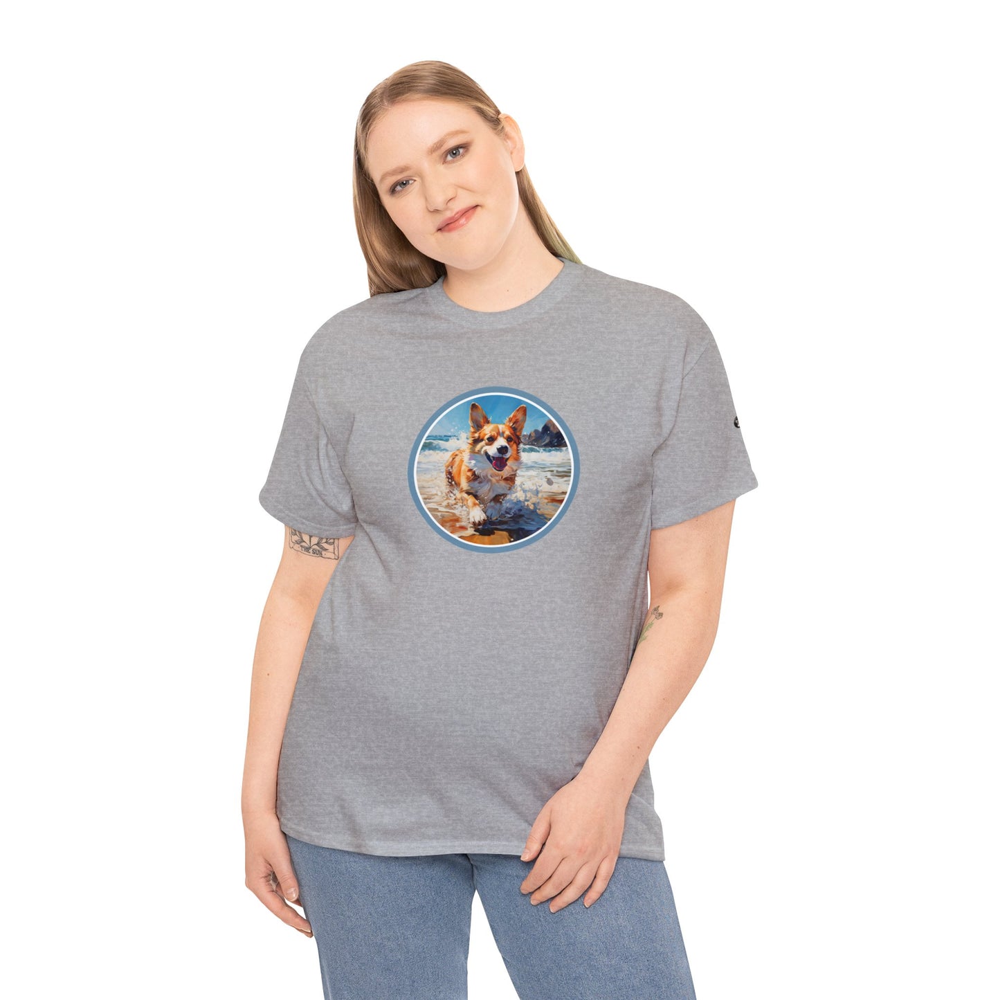 Coastal Corgi - Unisex Heavy Cotton Tee