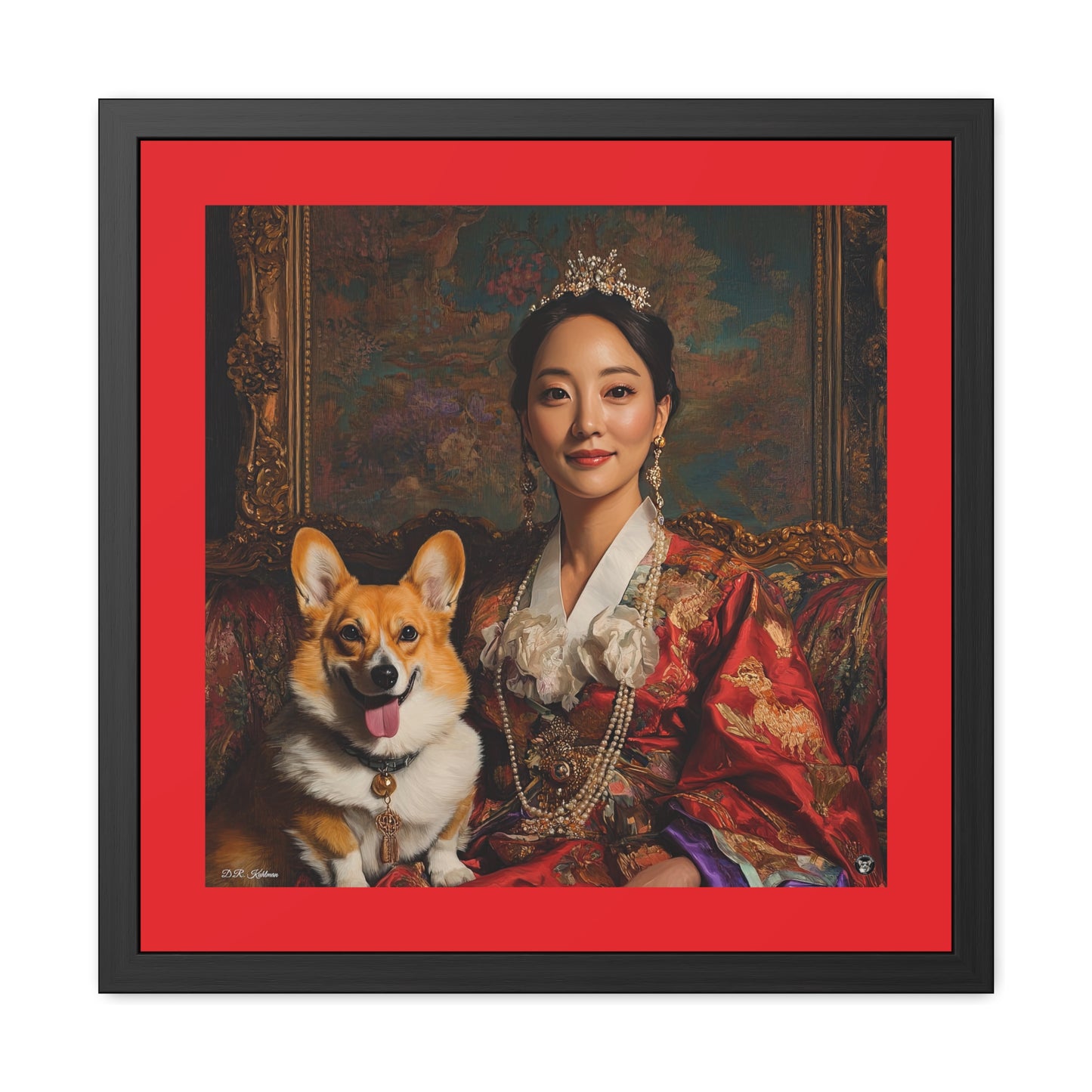 Corgi Queen Framed Print