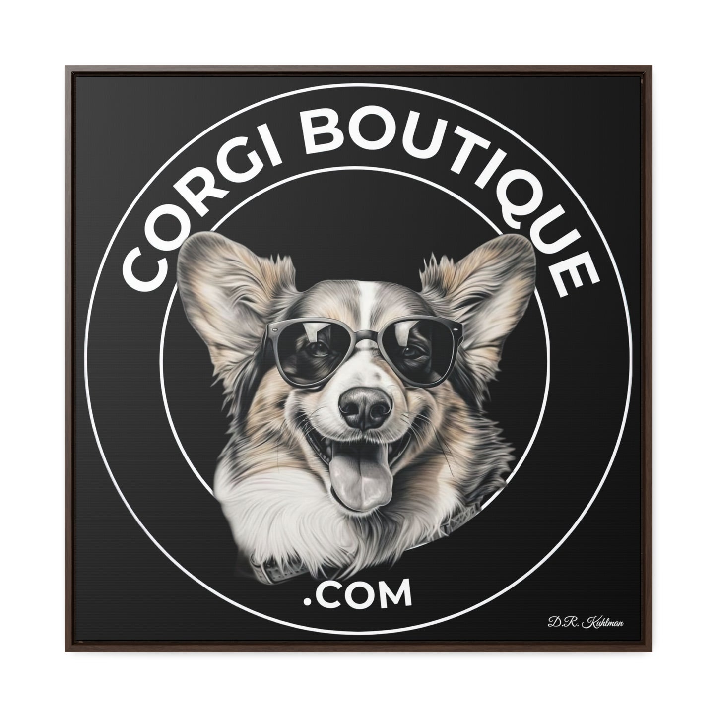 Corgi Boutique - Framed on Canvas