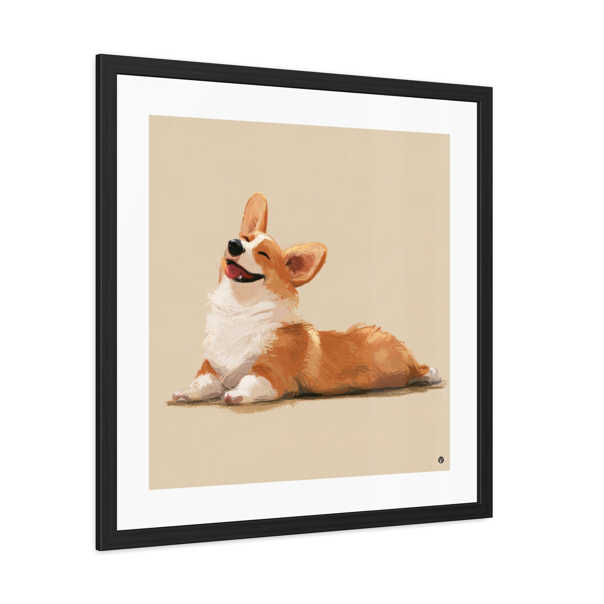 Giddy Sploot  - Happy Corgi Exclusive Framed Print
