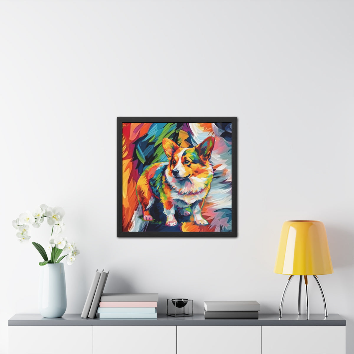 Scouter Corgi Watercolor Framed Print