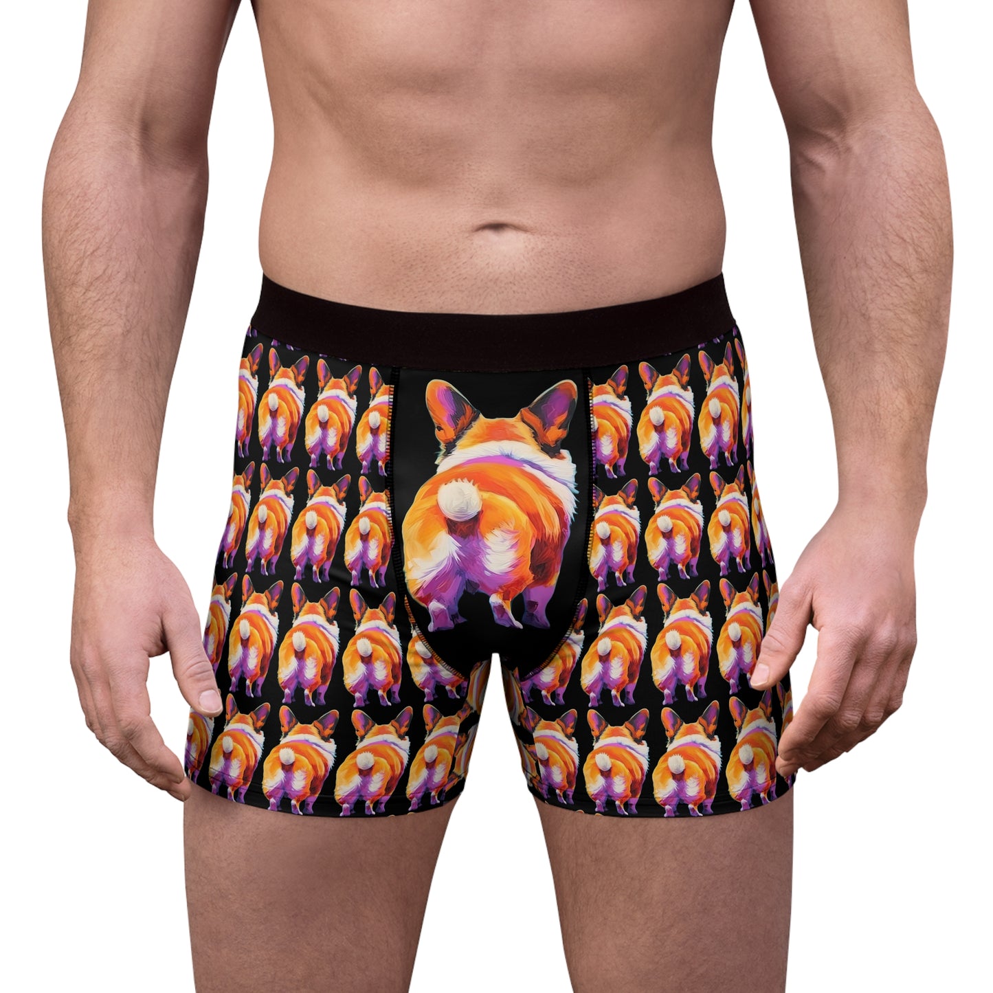 Corgi Butt Boxer Briefs in Black