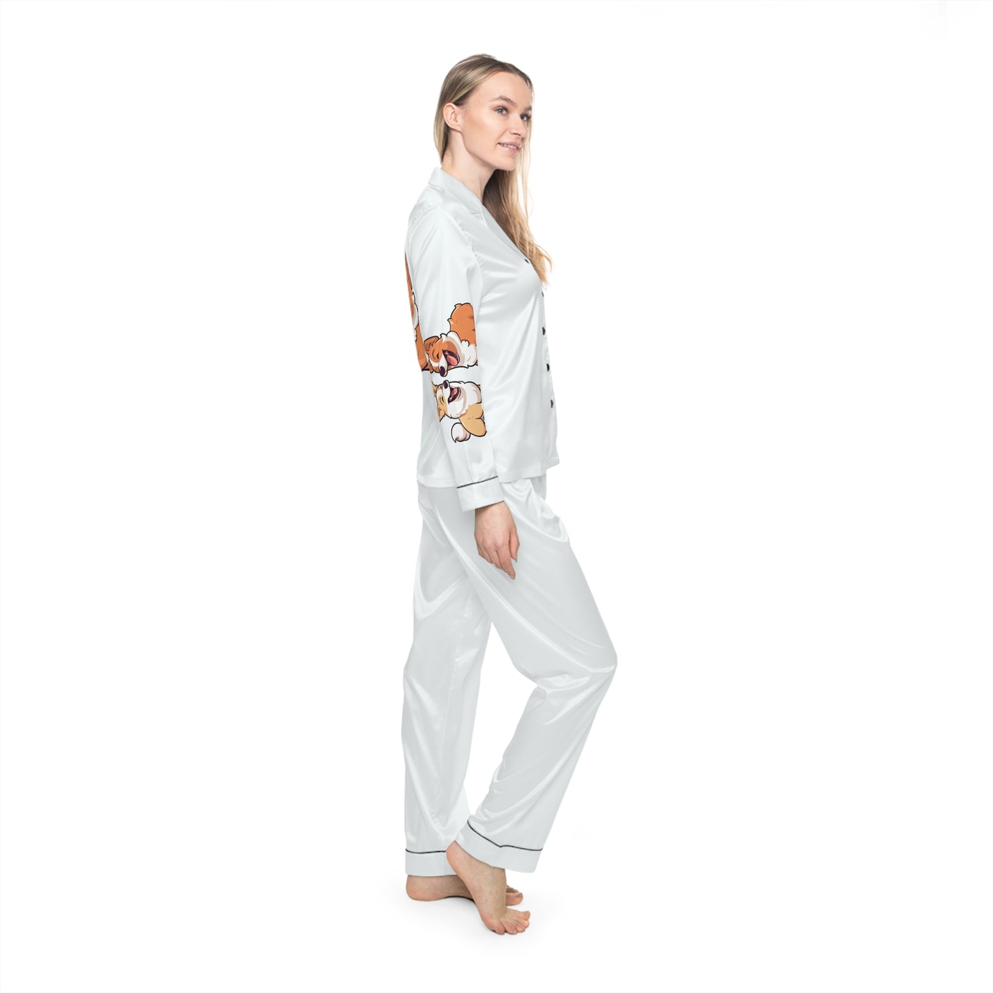 Corgi Couple Silky Pajamas