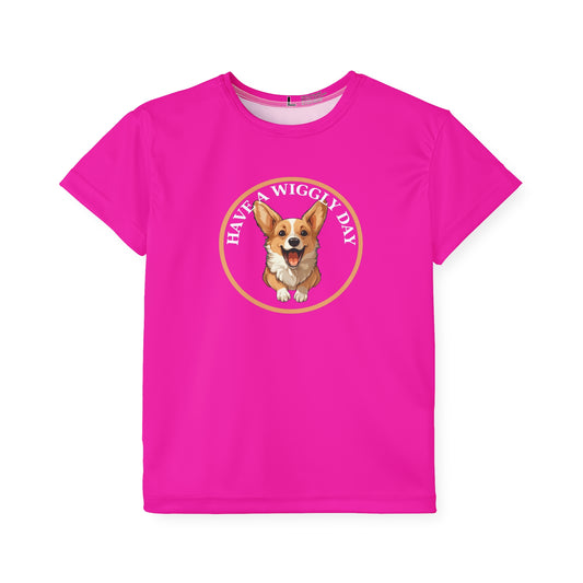 Have a Wiggly Day Kid's Sports Tee in Pink