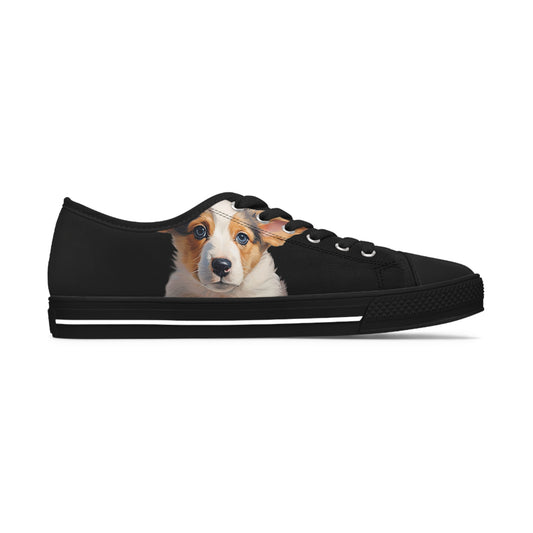 Puppy Portrait - Women's Low Top Sneakers