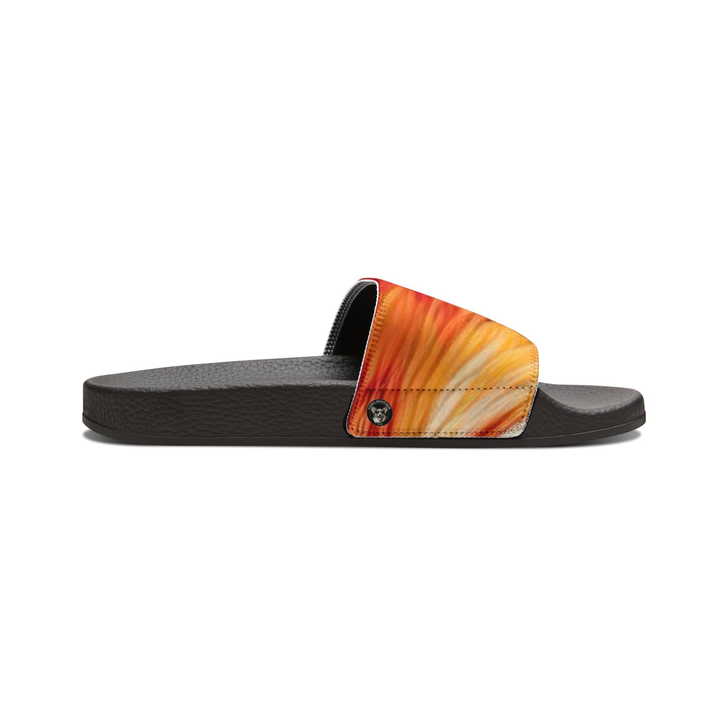 Peekaboo Corgi Vibrant Artistic Men's Gray Slide Sandals - Casual Pool & Beach Slides