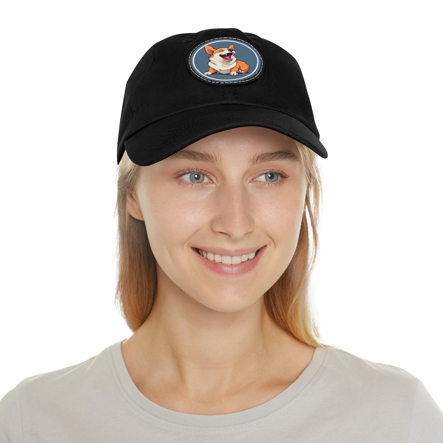 Comical Corgi - Cap with Leather Patch