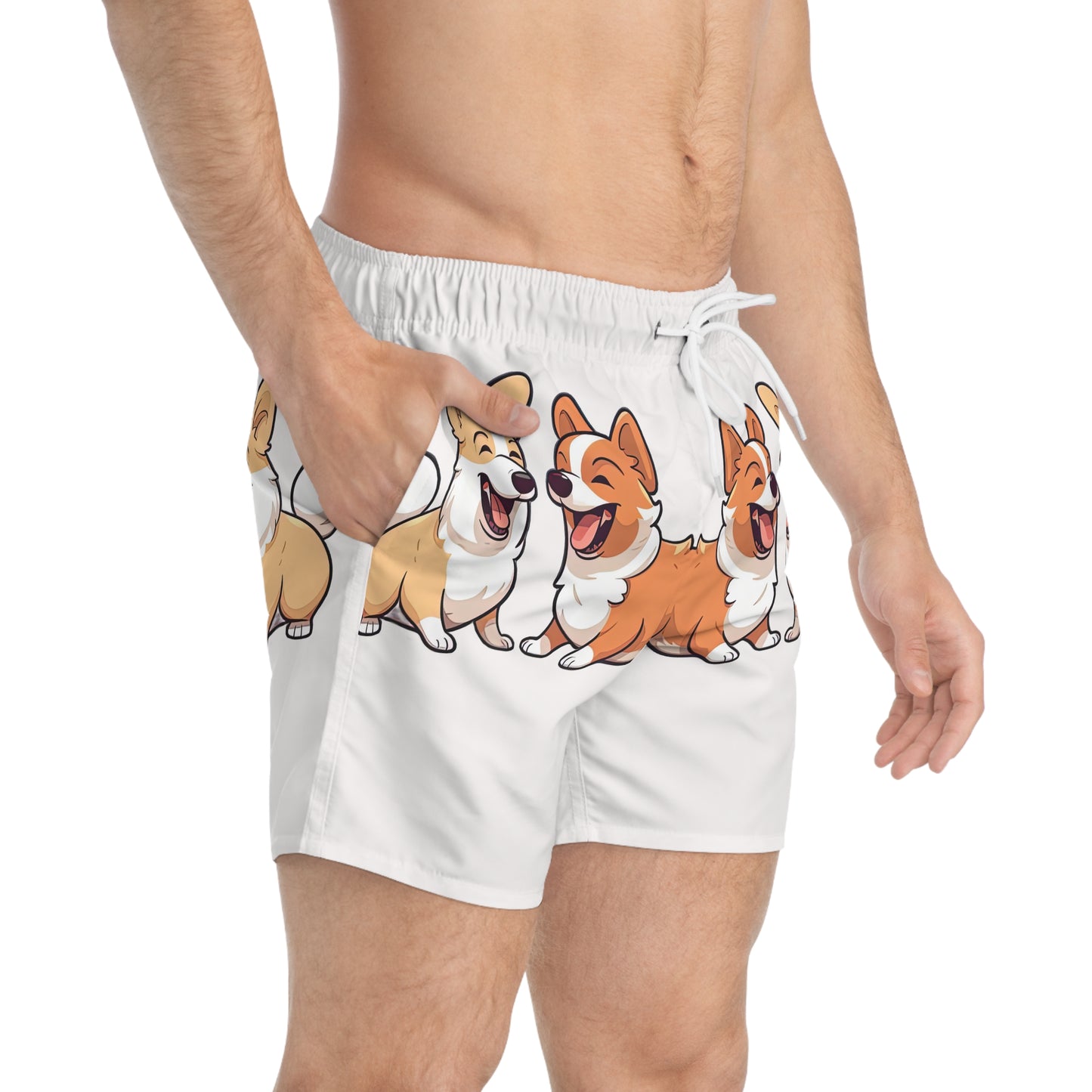 Corgi Couple Swim Trunks