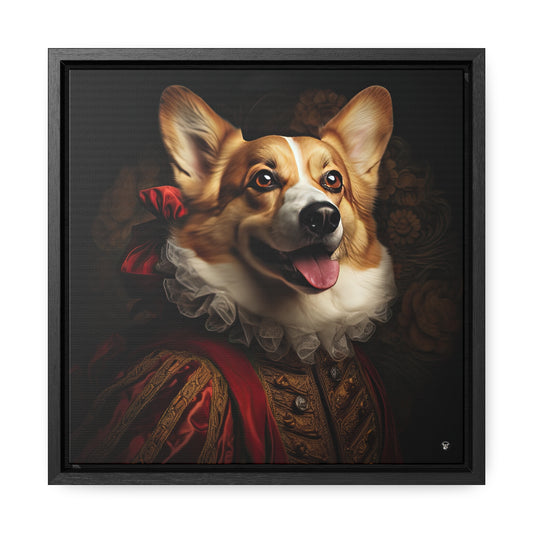 Renaissance Corgi - Framed on Canvas