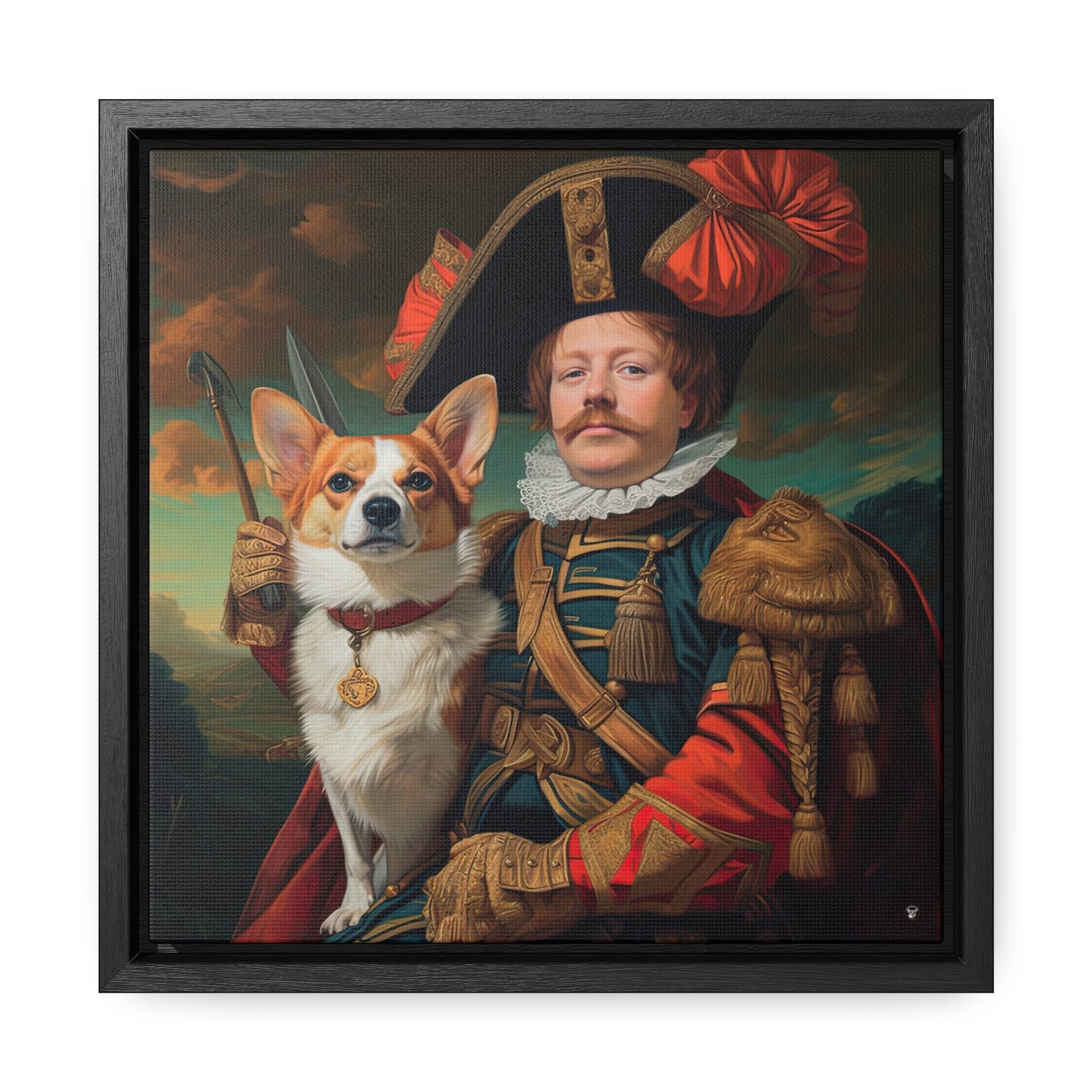 First Royal Corgi - Framed on Canvas