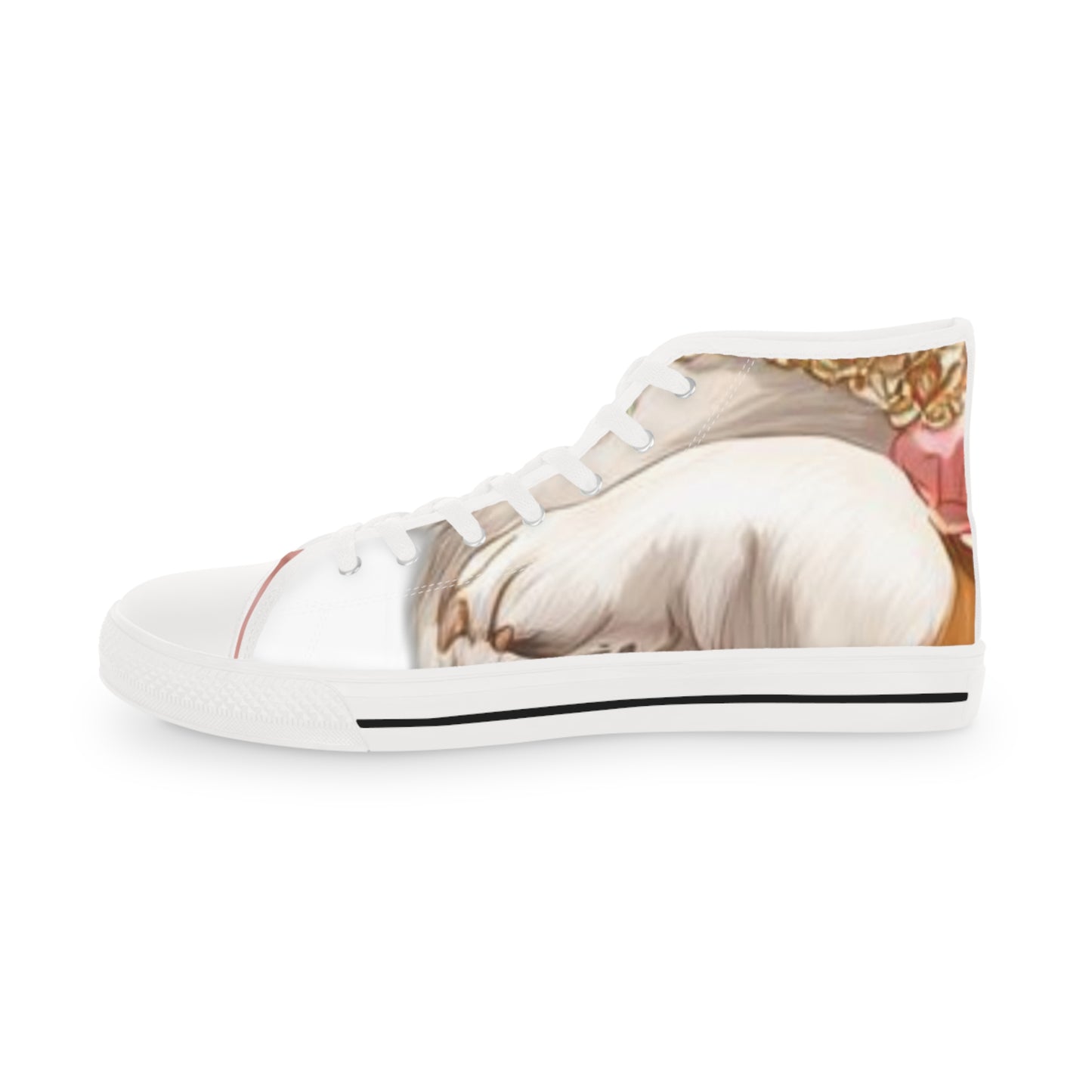 Soft Beg & Blush Corgi Paws High Top Casual Canvas Sneakers for Men
