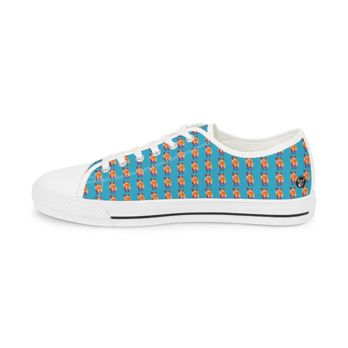 Corgi Butt Stripes Artistic Portrait Men's Low Top Casual Canvas Sneakers