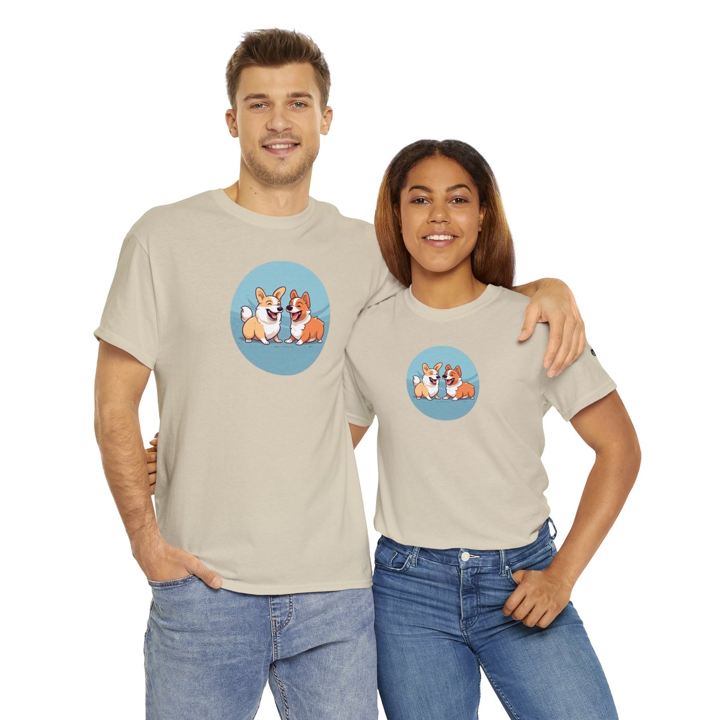 Corgi Couple - Unisex Heavy Cotton Tee