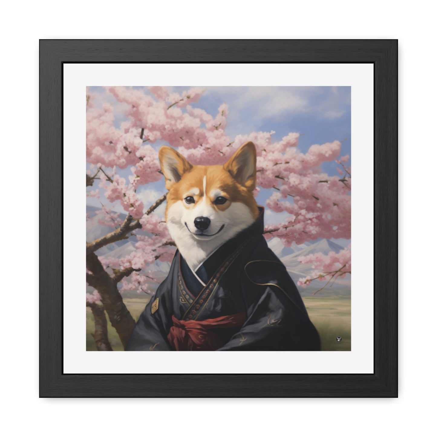 Impression encadrée Corgi ninja