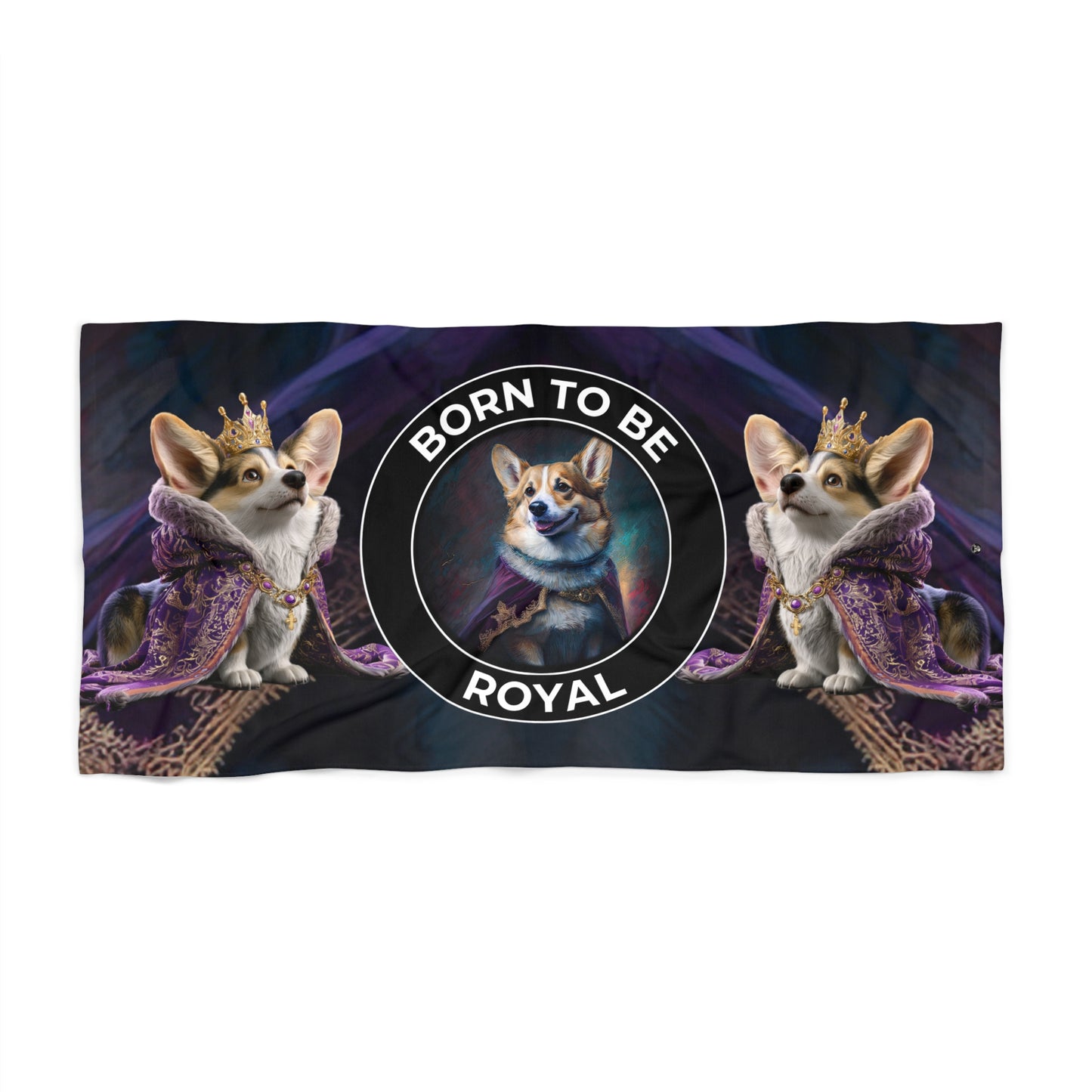 Serviette de plage "Né pour être royal"