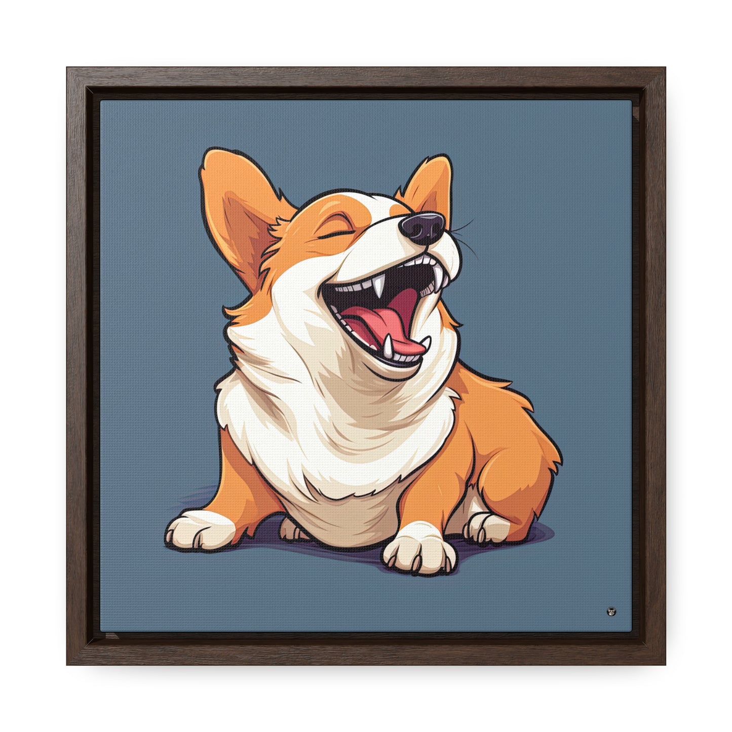 Comical Corgi - Framed on Canvas
