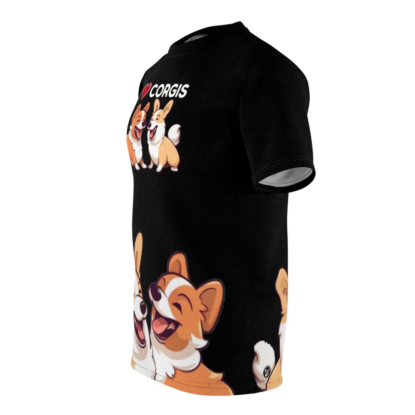 T-shirt « J'aime les corgis » gras