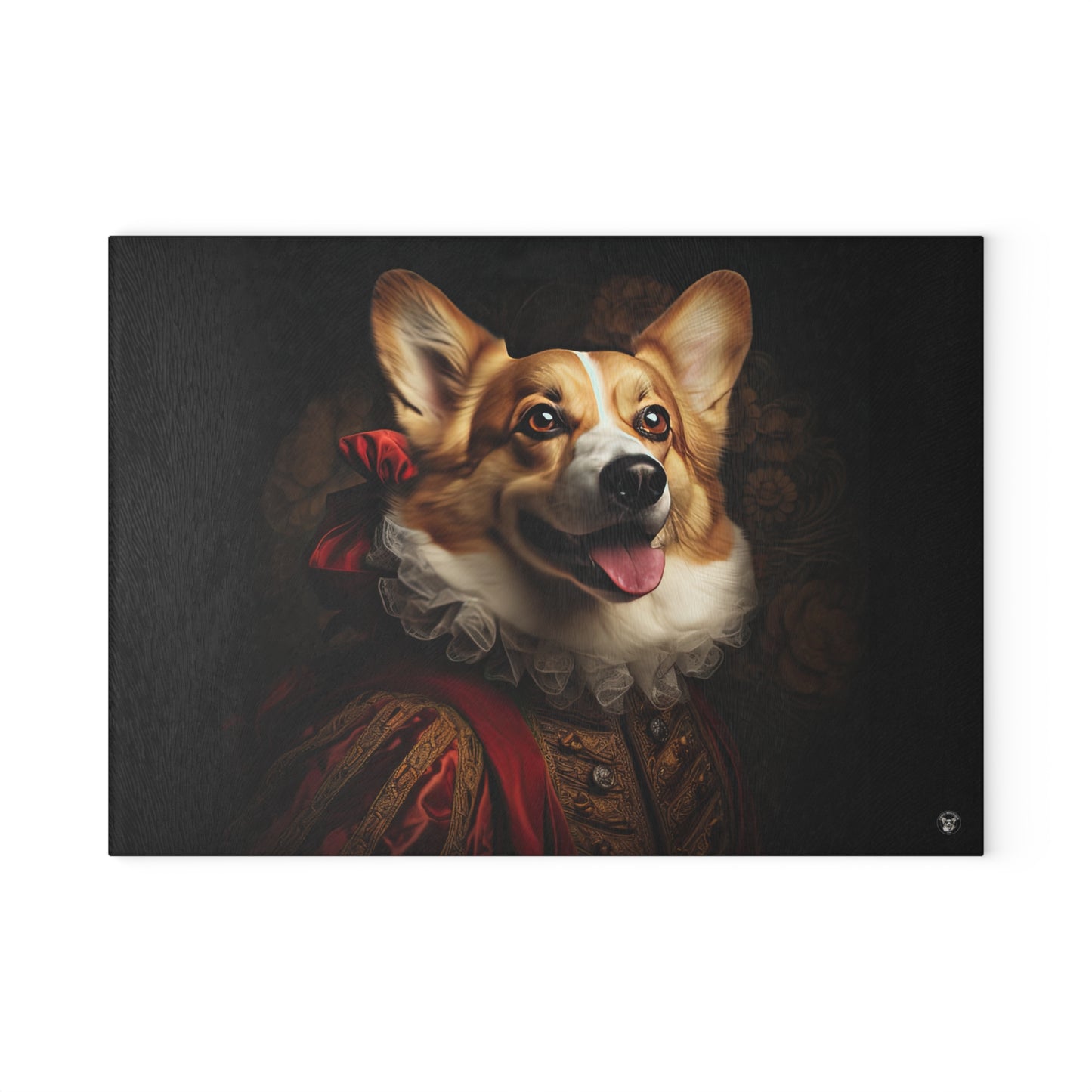 Renaissance Corgi - Glass Cutting Board