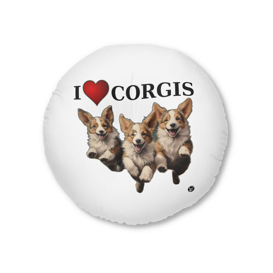 I Heart Corgis in White - Floor Pillow