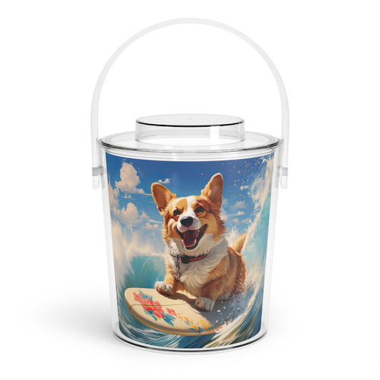 Cowabunga Corgi - Ice Bucket with Tongs