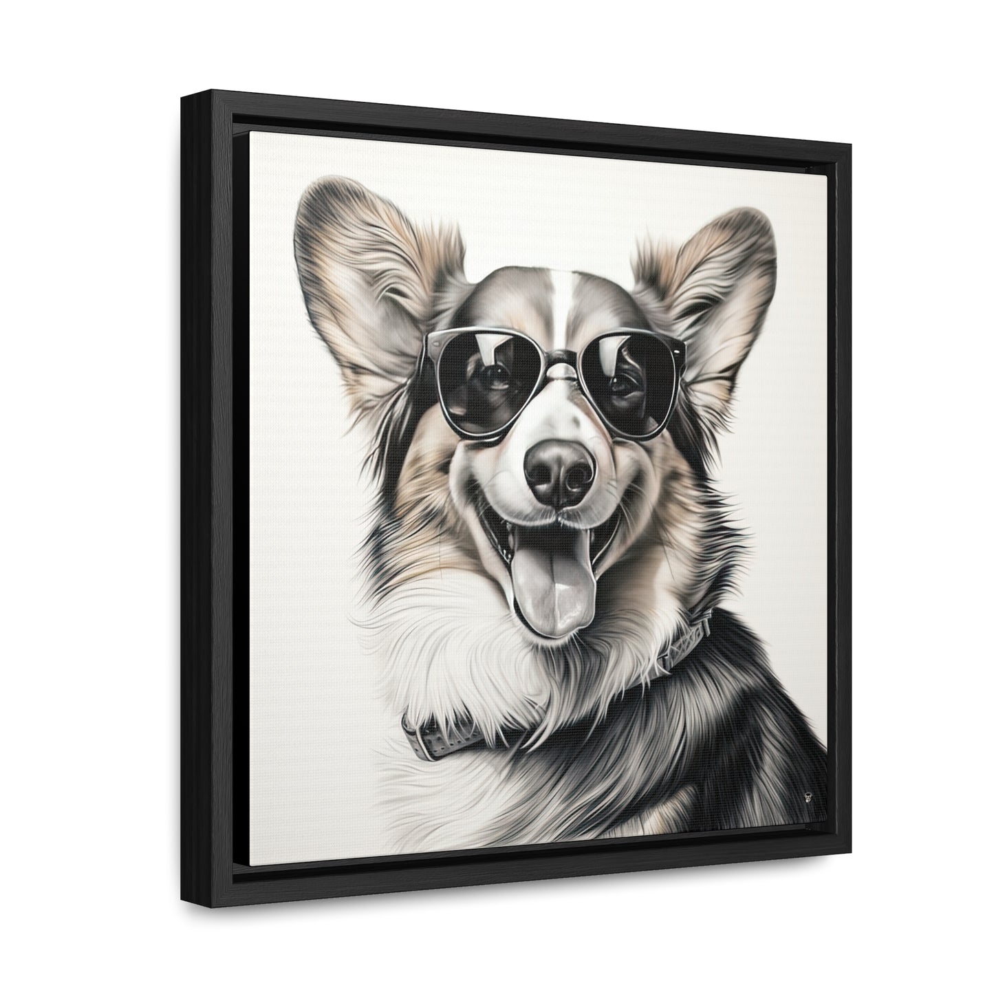 Corgi Cool - Framed on Canvas