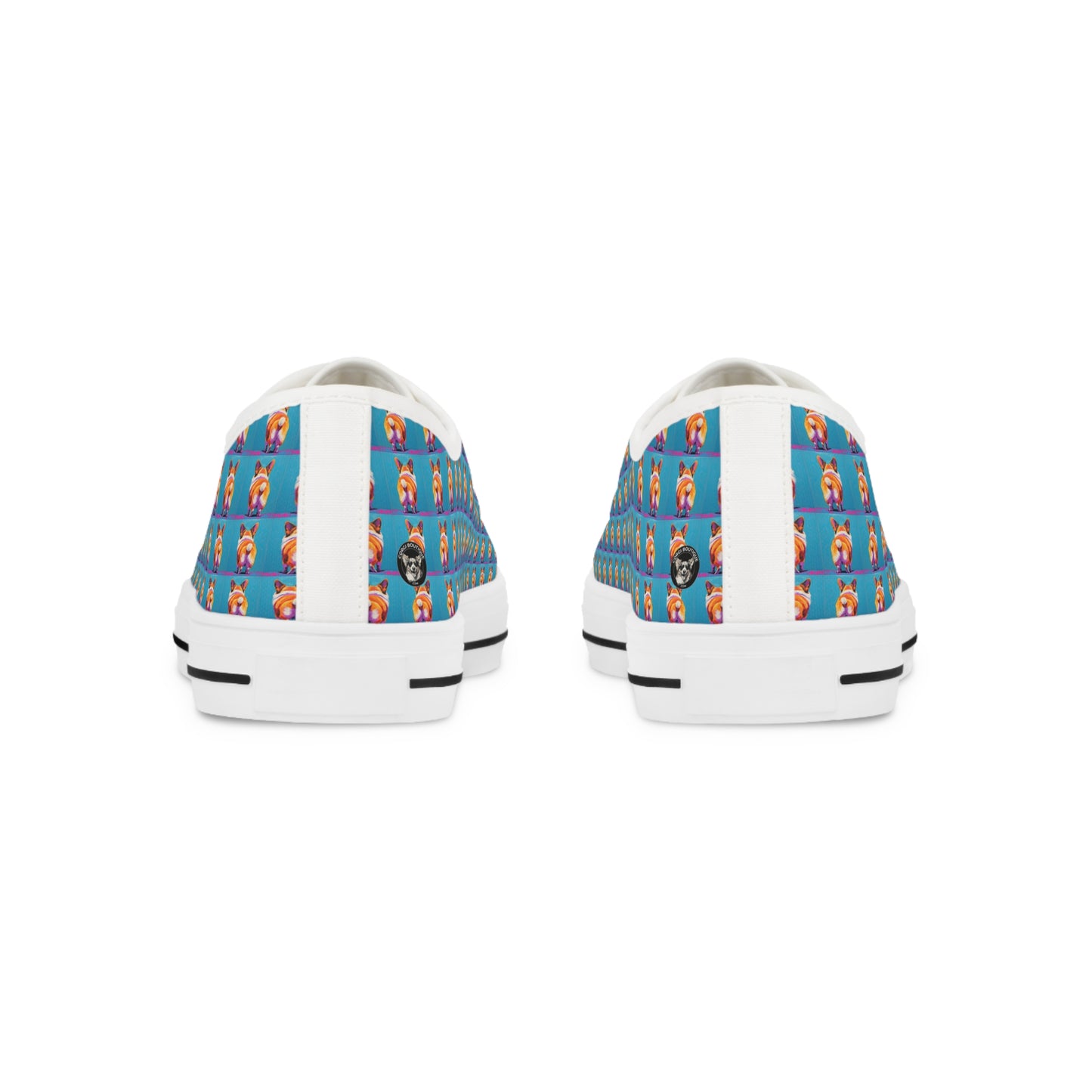 Corgi Butt Mosaic Pattern Men's Low Top Casual Canvas Sneakers