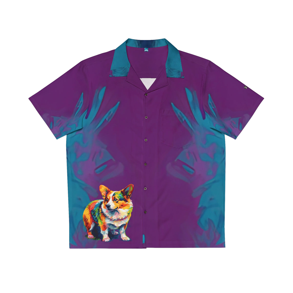 Scouter Corgi Watercolor Hawaiian Shirt - Vibrant Colorful Vacation Attire