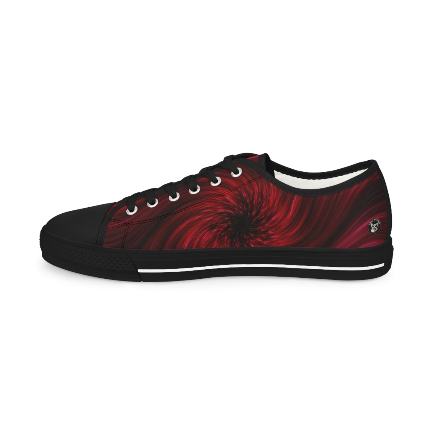 Baby Corgi Men's Casual Canvas Low Top Sneakers Inside a Swirling Red Galaxy. May the Corgi Be With You!