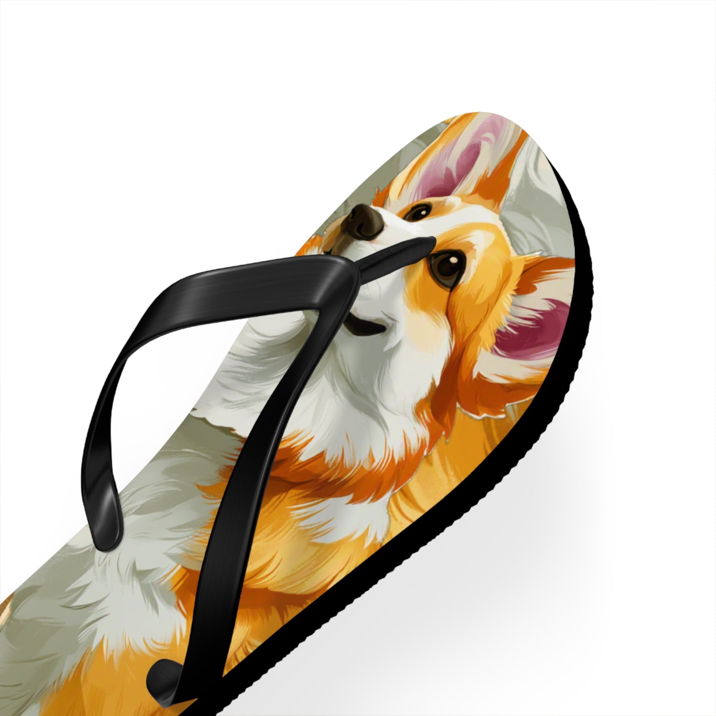 Classic Queen's Corgi Custom Artistic Unisex Flip Flops – Cool Pembroke Welsh Corgi Sandals