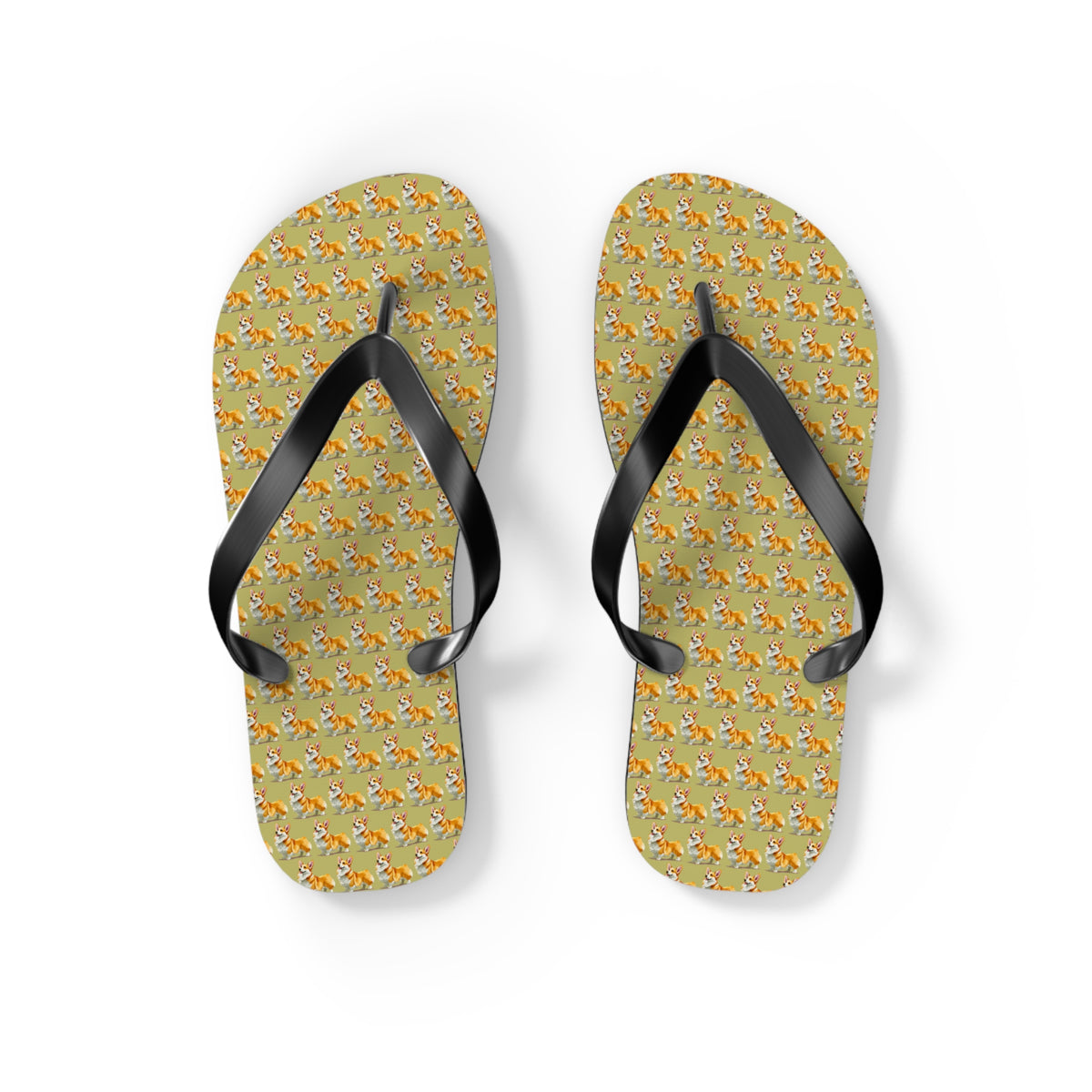 The Queen's Corgi Companion Repeater Pattern Flip-Flops - Cool Corgi Sandals