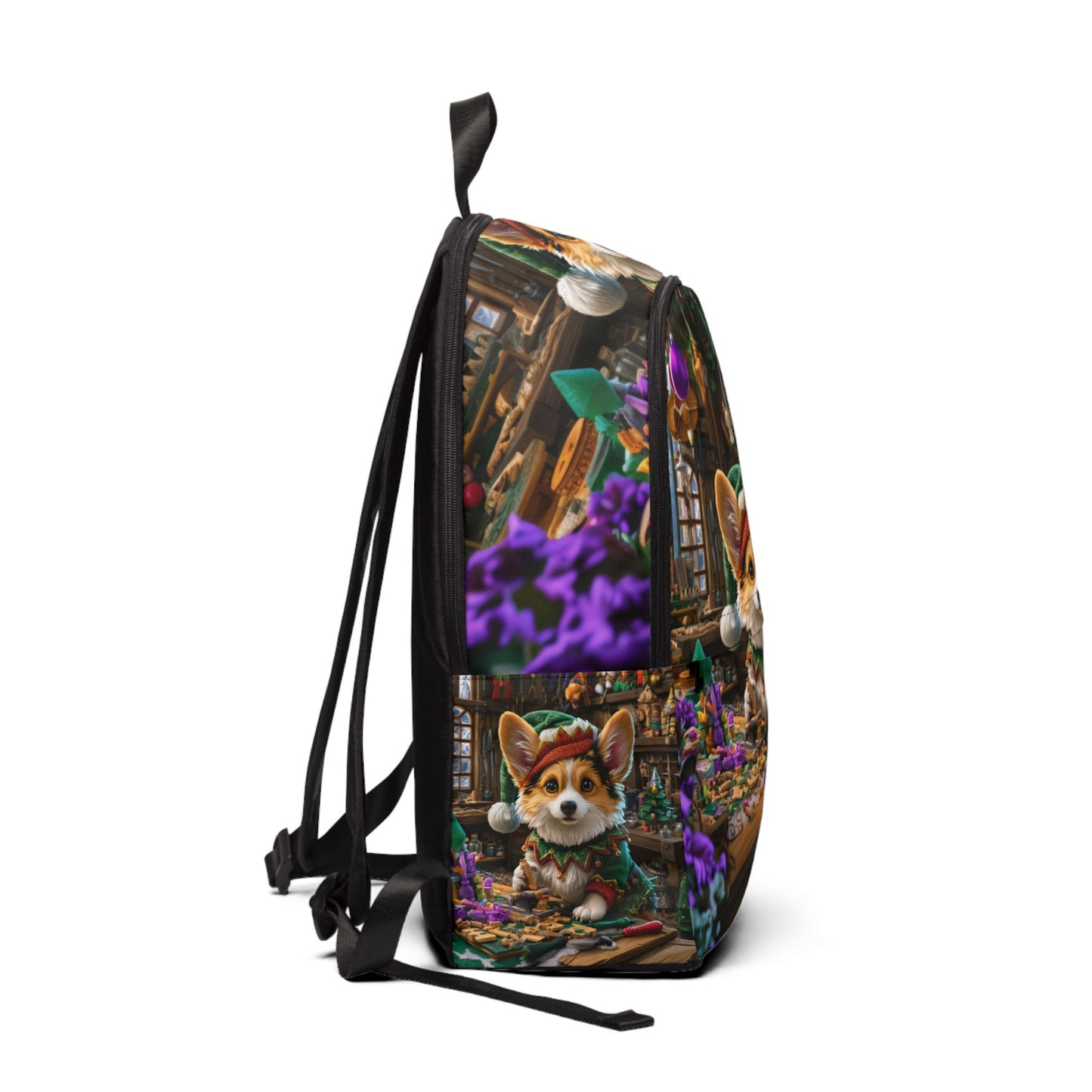 Santa's Little Helper Holiday Elf Backpack — Festive Corgi Rucksack