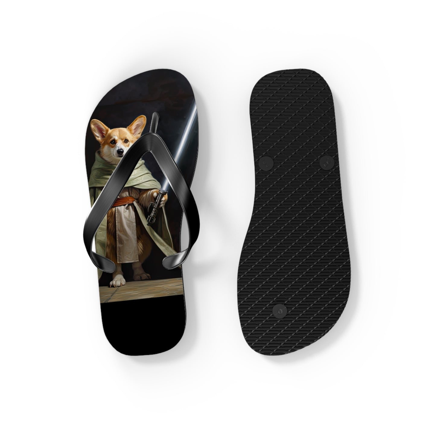 Jedi Corgi Flip-Flops