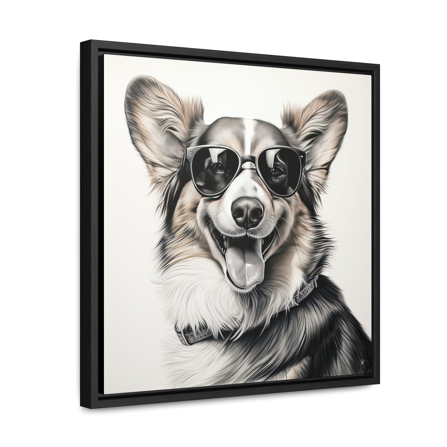Corgi Cool - Framed on Canvas
