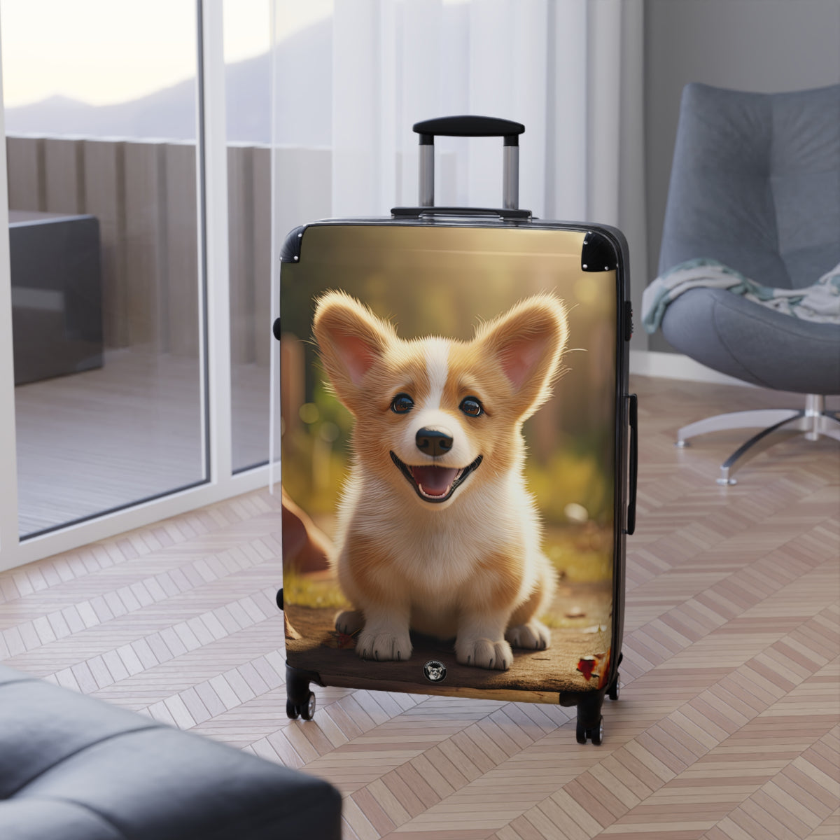 Corgi Puppy Sweetness Suitcases — Cute Rolling Luggage for Corgi Lovers