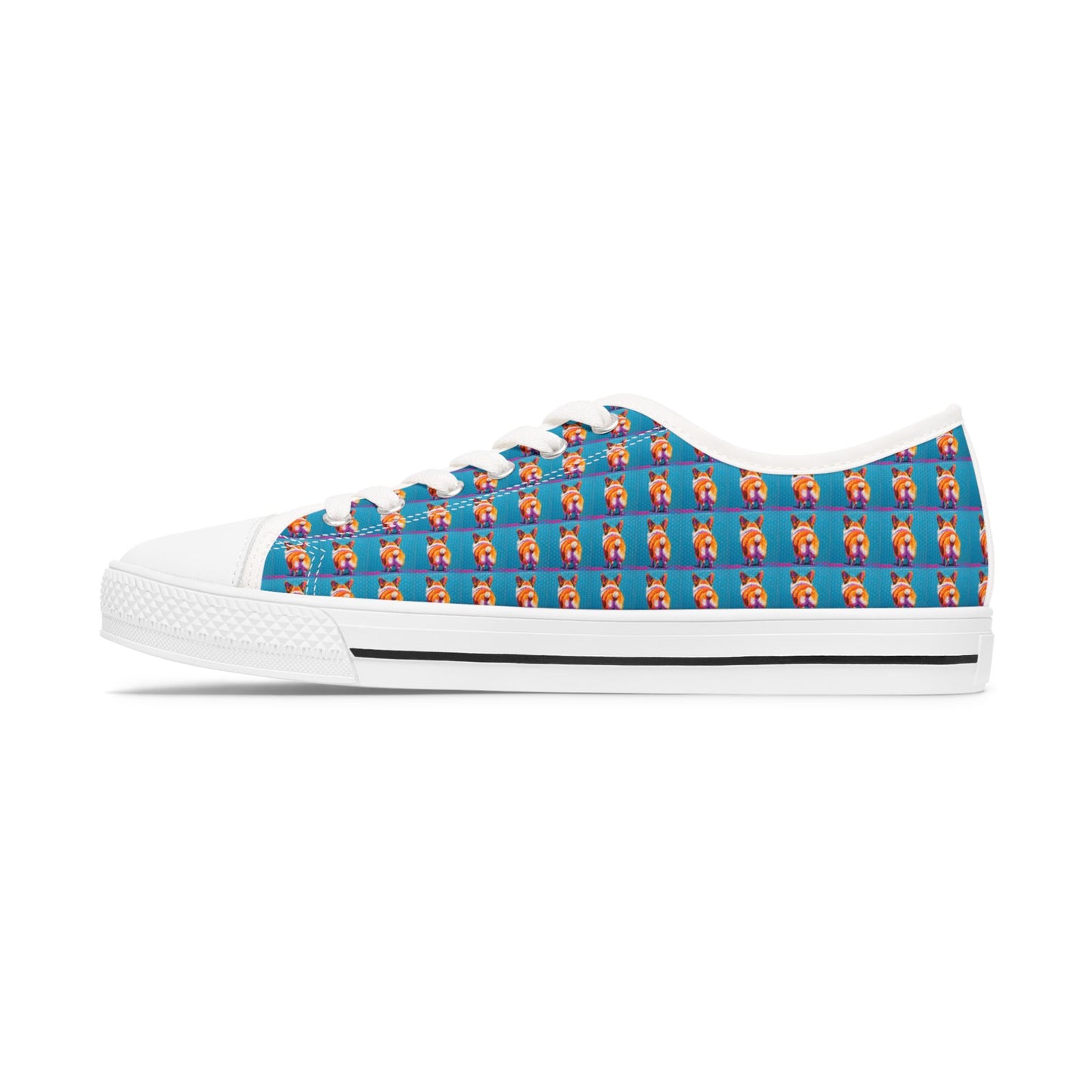 Corgi Butt Mosaic Pattern Women's Low Top Casual Canvas Sneakers