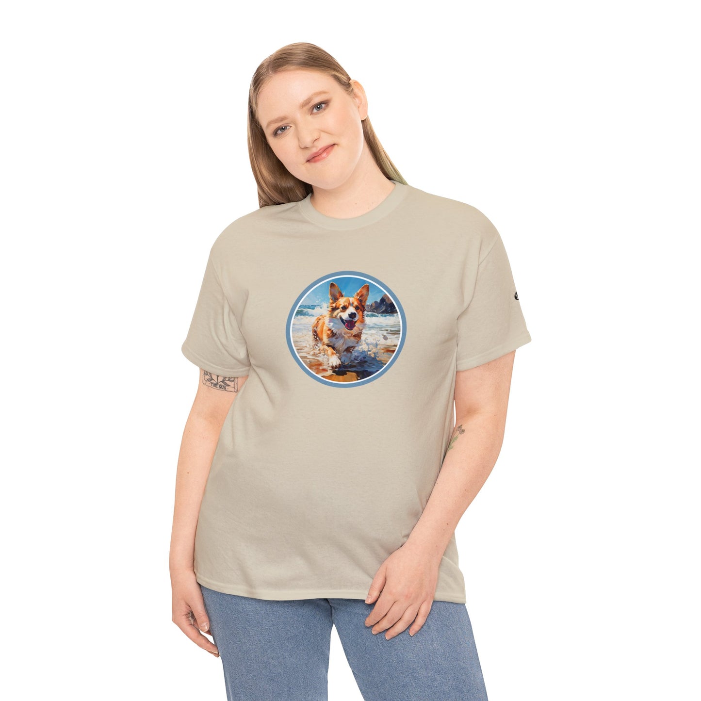 Coastal Corgi - Unisex Heavy Cotton Tee