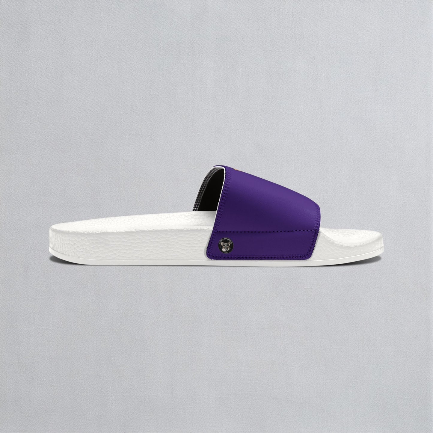 Jolly Jiggling Corgi Women's Purple Slide Sandals - Casual Pool & Beach Slides